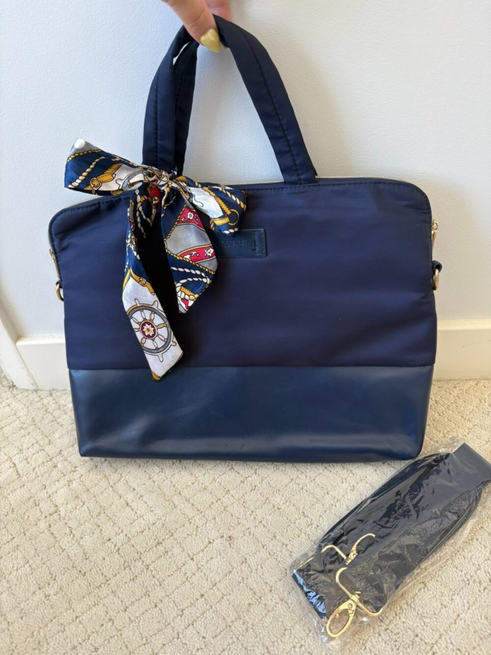 Blue Laptop Bag w/ Detachable Strap